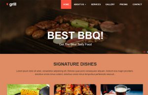 A restaurant website